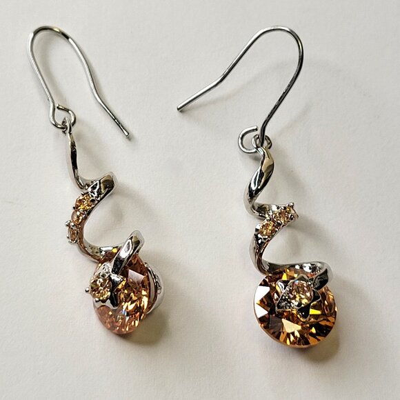 Citrine Yellow Crystal Earring - Picture 1 of 8
